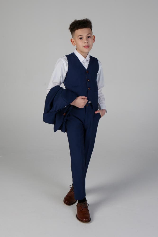 Device - Boy’s Mayfair Blue Three Piece Suit - boys suits