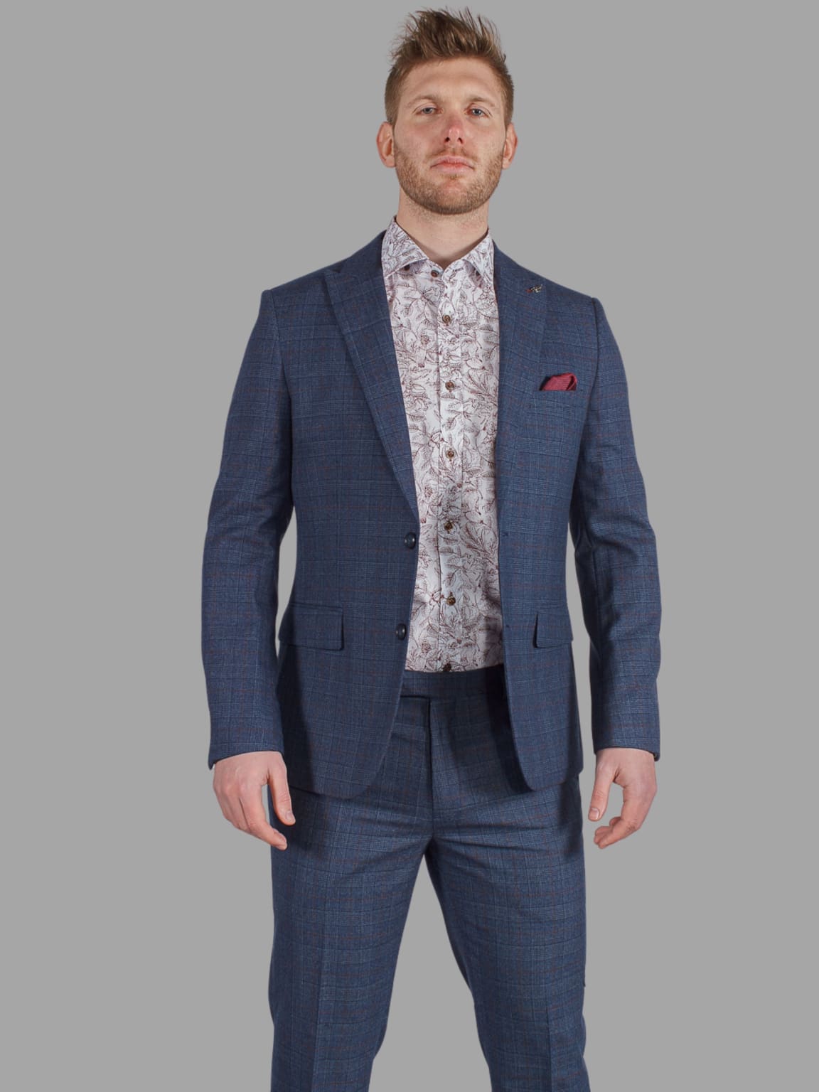 Harry Brown Finley Check Navy Blazer - Suit & Tailoring