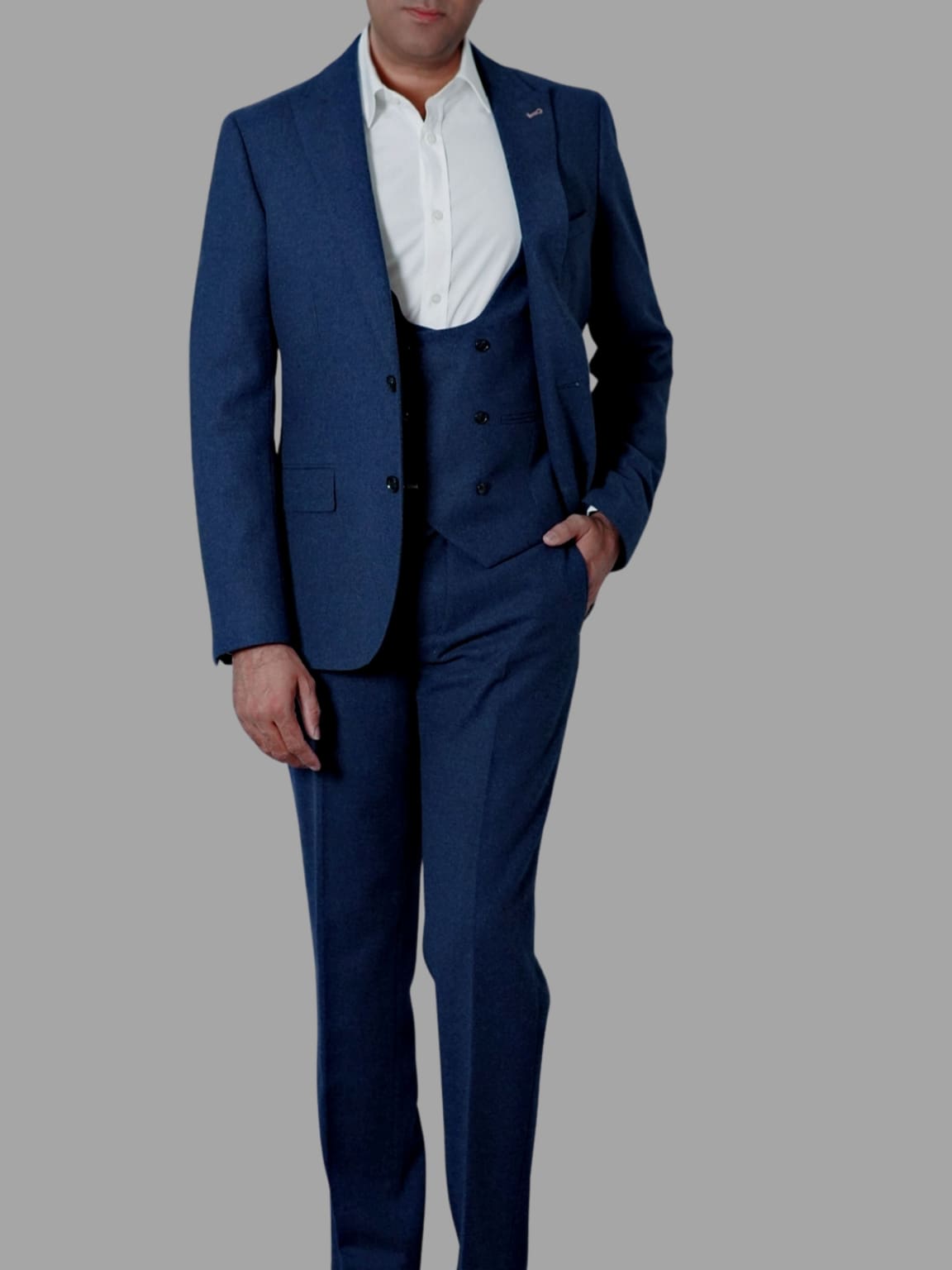 Harry Brown Ralph Tweed Navy 3 Piece Suit - Suit & Tailoring