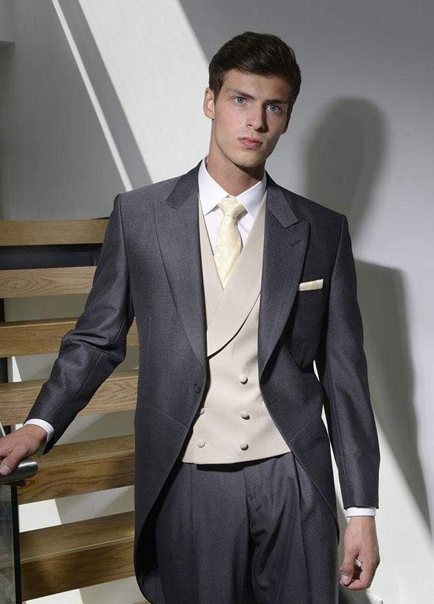 Heirloom Pure Wool Mens Gold Double Breasted Luxury 100% Wool Tweed Waistcoat - 34R - WAISTCOATS