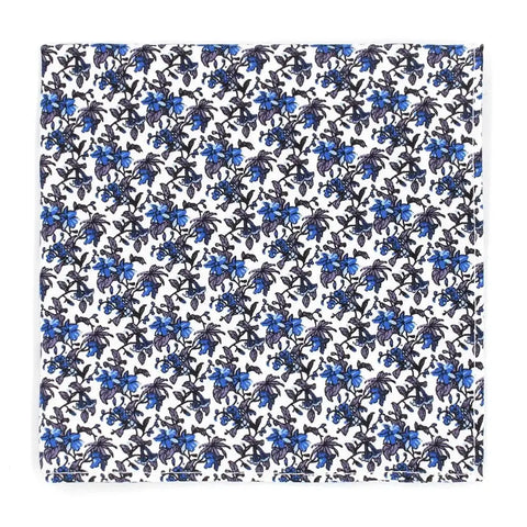 L A Smith Blue Delicate Floral Tie And Hank Set - Accessories