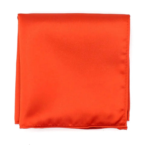 L A Smith Burnt Orange Plain Satin Tie And Hank Set - Accessories