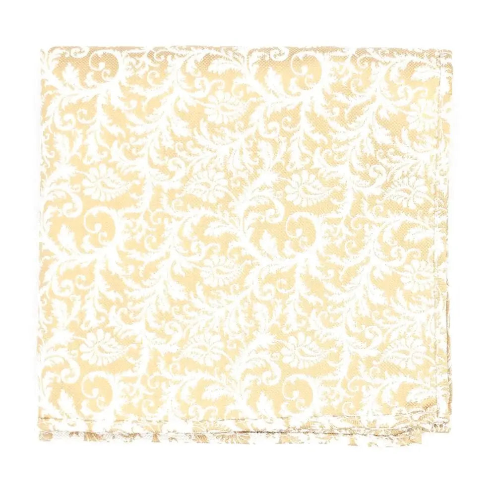 L A Smith Champagne Wedding Floral Paisley Tie And Hank Set - Accessories