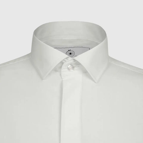 LA Smith Black Ivory Modern-Fit Fly-Front Dress Shirt - Shirts