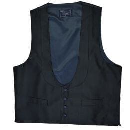 L A Smith Black Silk Scoop Neck Waistcoat - Suit & Tailoring