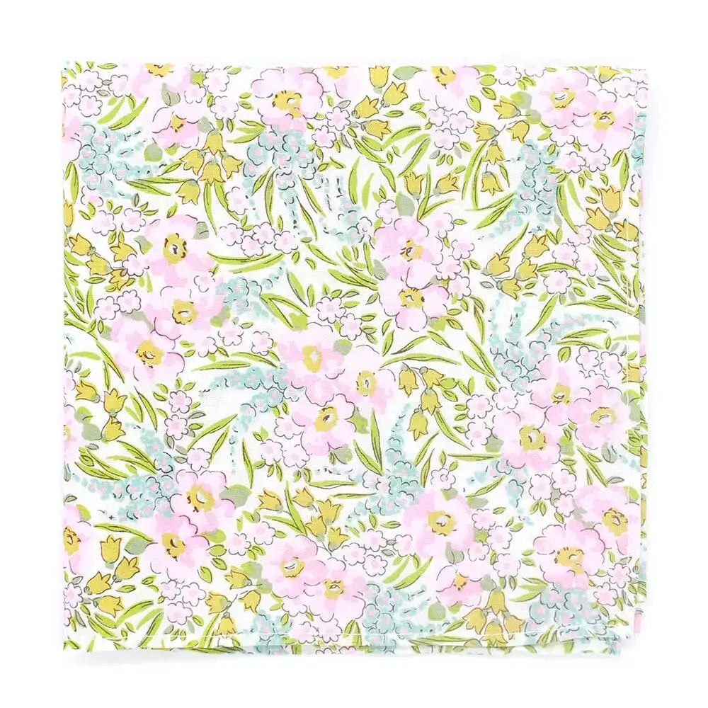 L A Smith Swirling Petals Pink and Sky Liberty Art Fabric Hank - Accessories