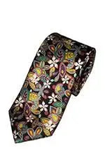 LA Smith Lemon Black Men’s Liberty Fabric Tie - Accessories