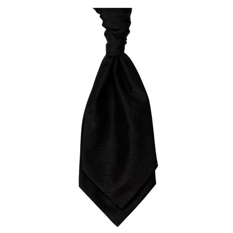 Mens LA Smith Black Wedding Cravat - Adult Self Tie Cravat - Accessories