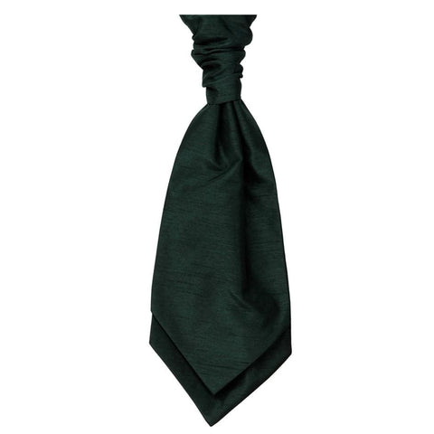 Mens LA Smith BOTTLE GREEN Wedding Cravat - Accessories