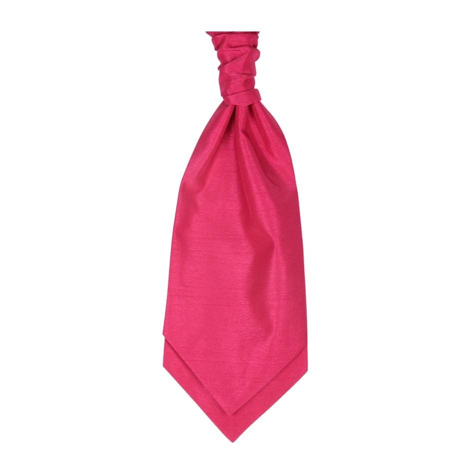Mens LA Smith FUCHSIA Wedding Cravat - Adult Self Tie Cravat - Accessories