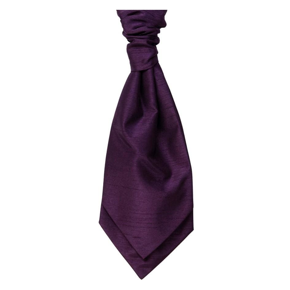 Mens LA Smith PURPLE Wedding Cravat - Adult Self Tie Cravat - Accessories