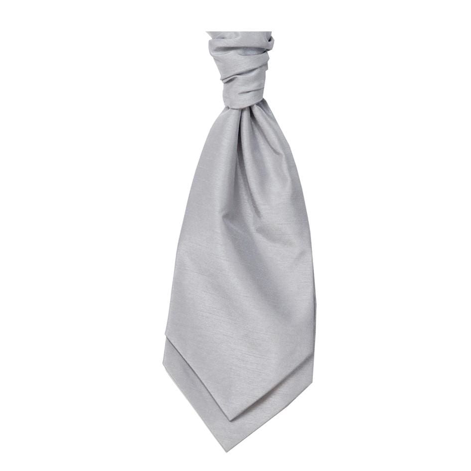 Mens LA Smith SILVER Wedding Cravat - Adult Self Tie Cravat - Accessories