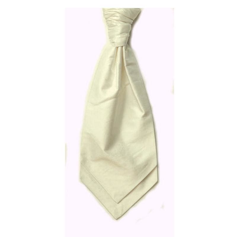 Mens LA Smith Wedding Self Tie Cravats - Ivory - Accessories