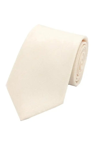 LA Smith Plain Poly Shantung Tie - Champagne - Accessories