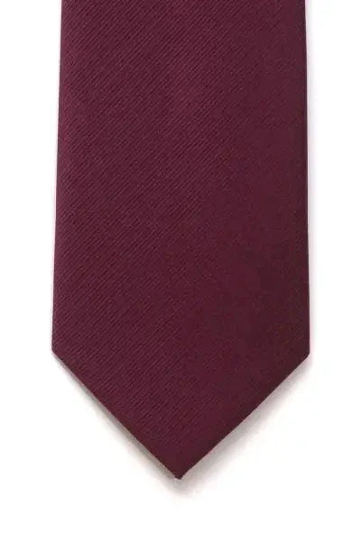 LA Smith Plain Silk Twill Tie - Wine