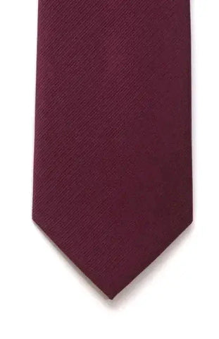 LA Smith Plain Silk Twill Tie - Wine