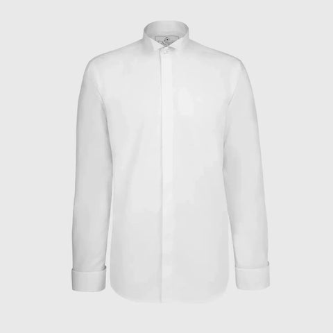 LA Smith White Modern-Fit Wing-Collar Dress Shirt - Shirts