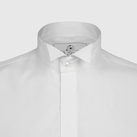 LA Smith White Modern-Fit Wing-Collar Dress Shirt - Shirts