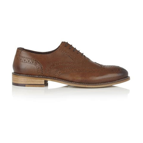 London Brogue Gatsby Leather Brogue Chestnut Men’s Shoes - Shoes