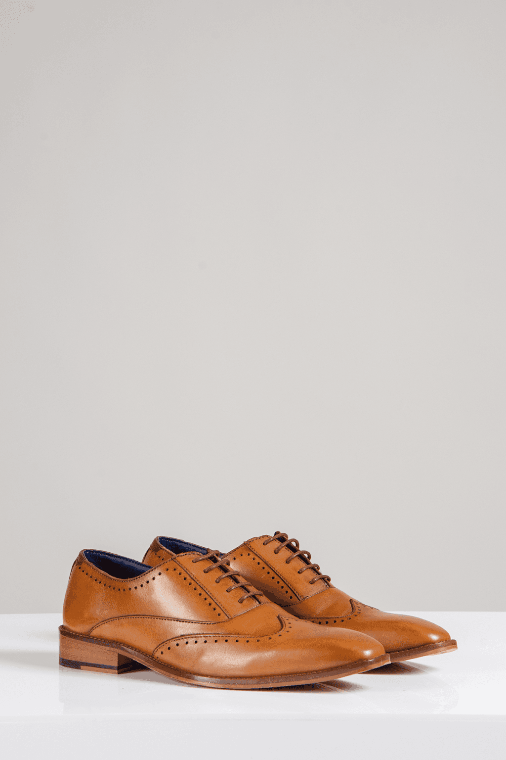 Marc Darcy Carson Tan Wingtip Oxford Brogue Shoes - Shoes