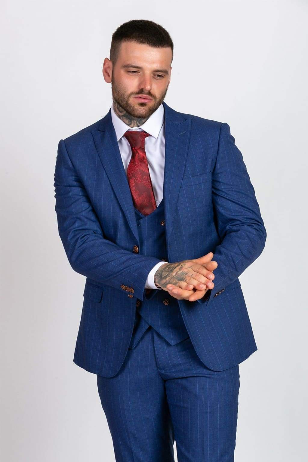 Marc Darcy Conrad Royal Blue Pinstripe Blazer