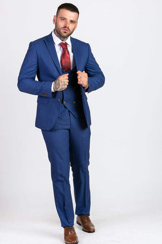 Marc Darcy Conrad Royal Blue Pinstripe Blazer