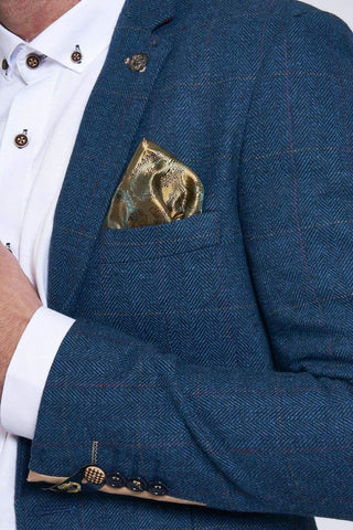 Marc Darcy Dion Blue Tweed Two Piece Suit - Suit & Tailoring