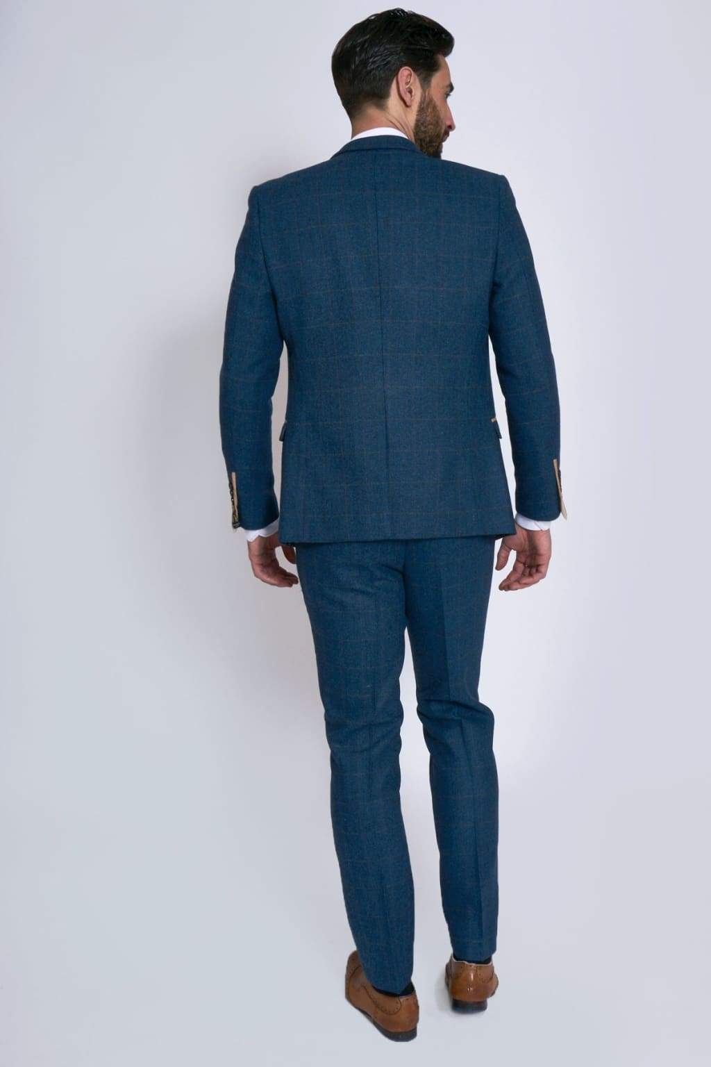 Marc Darcy Dion Blue Tweed Two Piece Suit - Suit & Tailoring