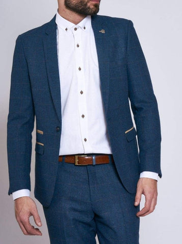 Marc Darcy Dion Blue Tweed Two Piece Suit - Suit & Tailoring