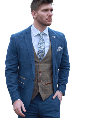 Marc Darcy Dion Men’s 3 Piece Tweed Suit - Suits