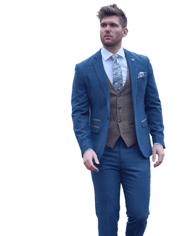 Marc Darcy Dion Men’s 3 Piece Tweed Suit - Suits