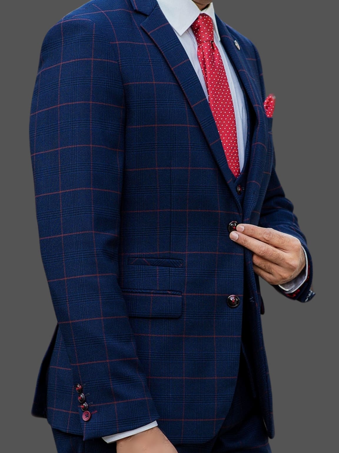 Marc Darcy Edinson Navy Check Blazer - Suit & Tailoring