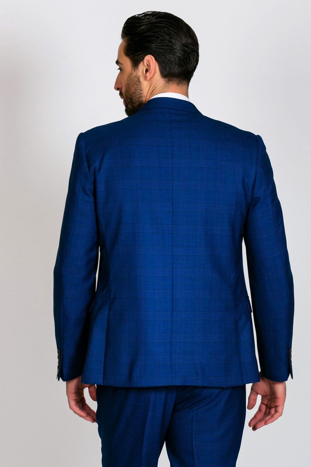 Marc Darcy George Royal Blue Check Three Piece Suit - Suit & Tailoring