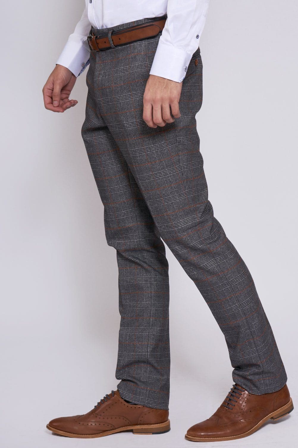 Marc Darcy Jenson Grey Check Trousers - Suit & Tailoring