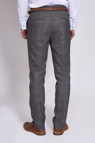 Marc Darcy Jenson Grey Check Trousers - Suit & Tailoring