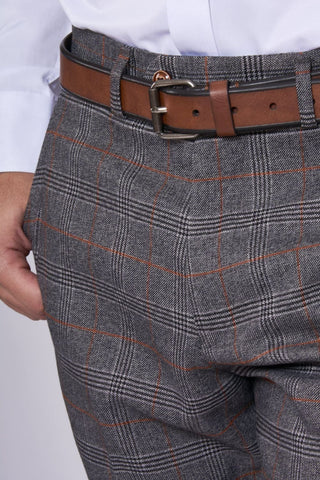 Marc Darcy Jenson Grey Check Trousers - Suit & Tailoring