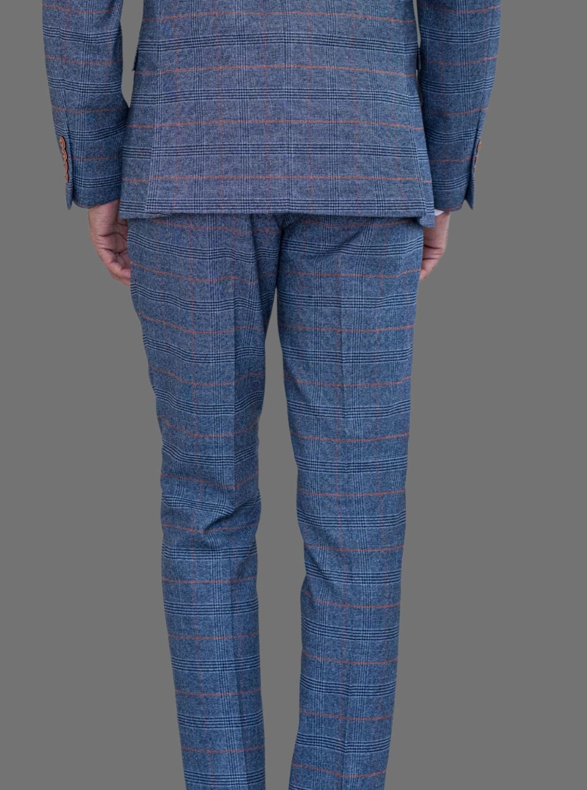 Marc Darcy Jenson Sky Blue Check Trousers - Suit & Tailoring