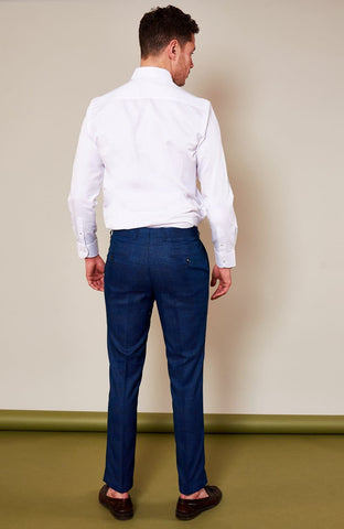 Marc Darcy Jerry Blue Check Trousers - Suit & Tailoring