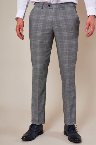 Marc Darcy Jerry Grey Check Trousers - Suit & Tailoring