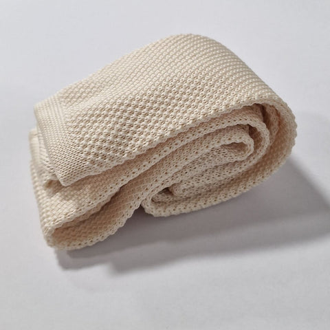 Marc Darcy KT Cream Knitted Tie - accessories