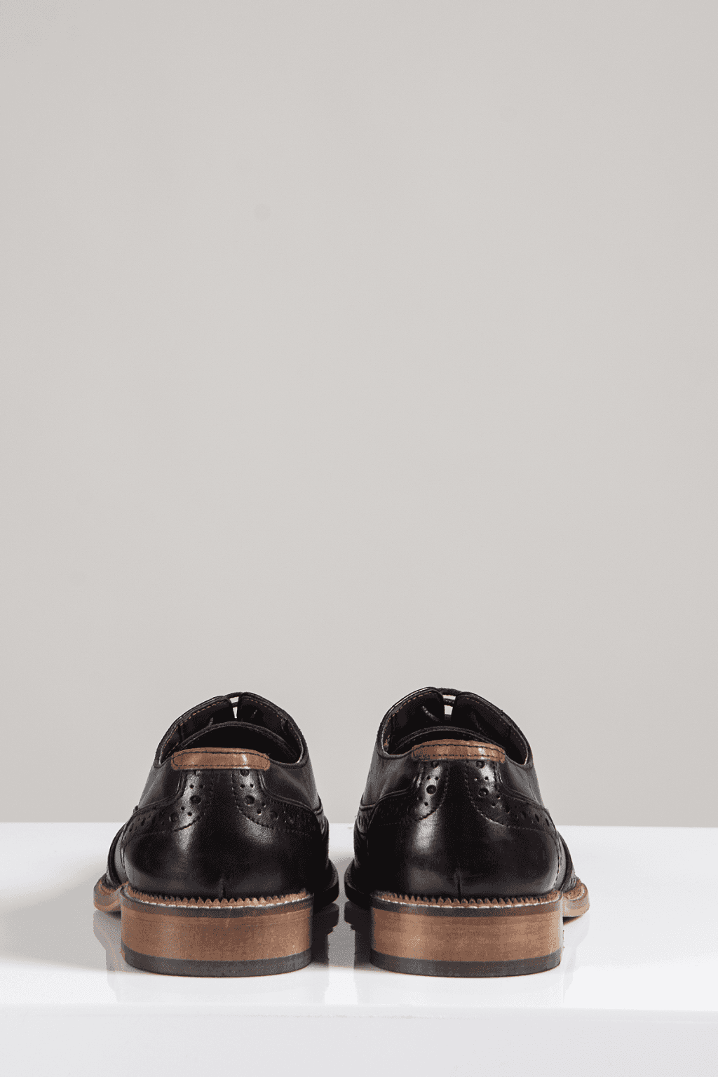 Marc Darcy Larkin Black Leather Brogue Shoe - Shoes