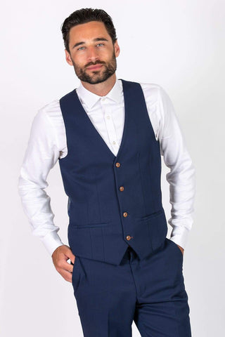 MAX - Royal Blue Single Breasted Waistcoat - Suit & Tailoring