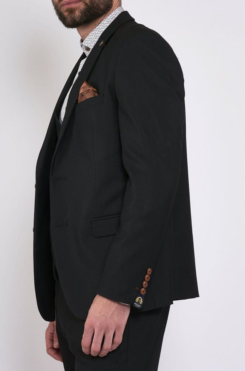 Marc Darcy Max Black Blazer with Contrast Buttons