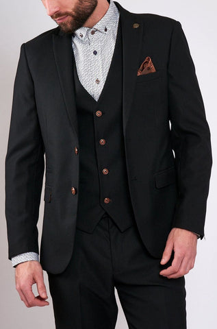 Marc Darcy Max Black Blazer with Contrast Buttons