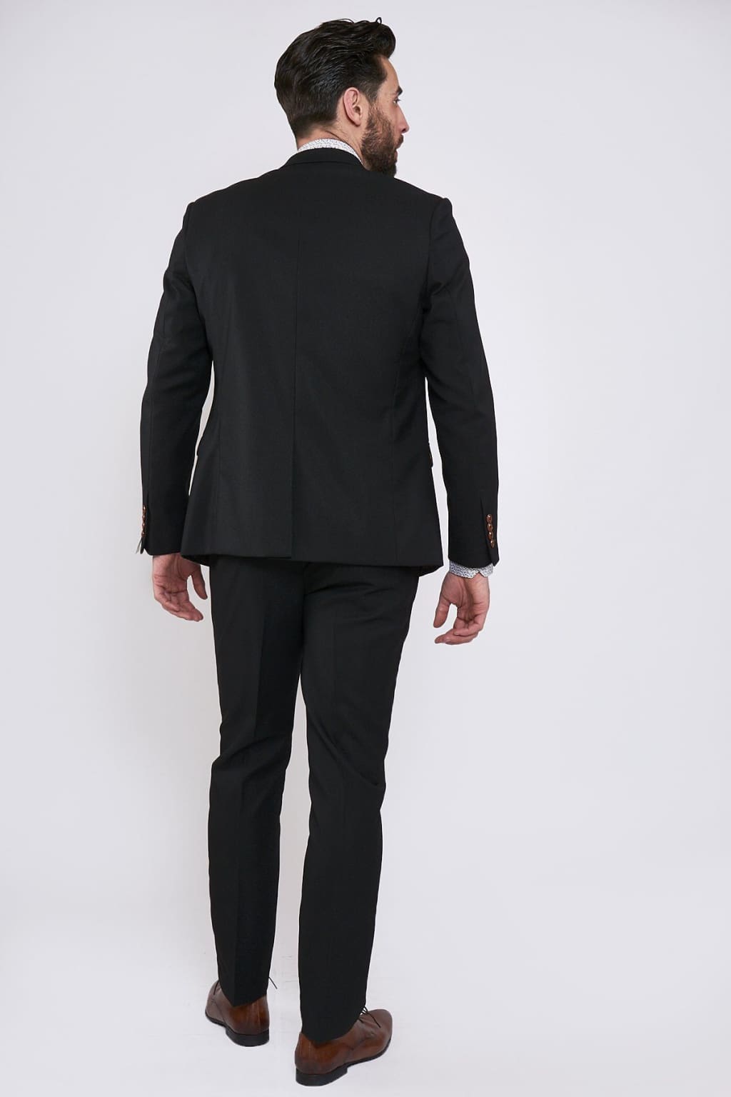 Marc Darcy Max Black Three Piece Suit with Contrast Buttons - Suit & Tailoring