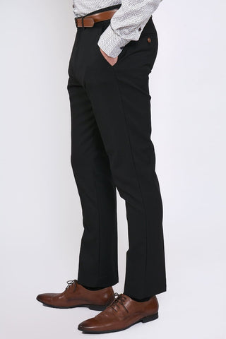 Marc Darcy Max Black Trousers with Contrast Buttons - Suit & Tailoring