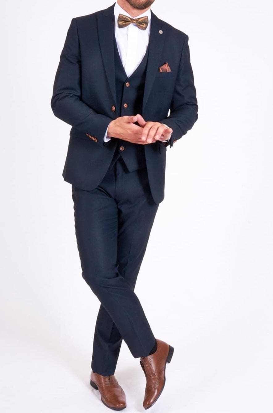 Marc Darcy Max Navy 3 Piece Suit - Suit & Tailoring