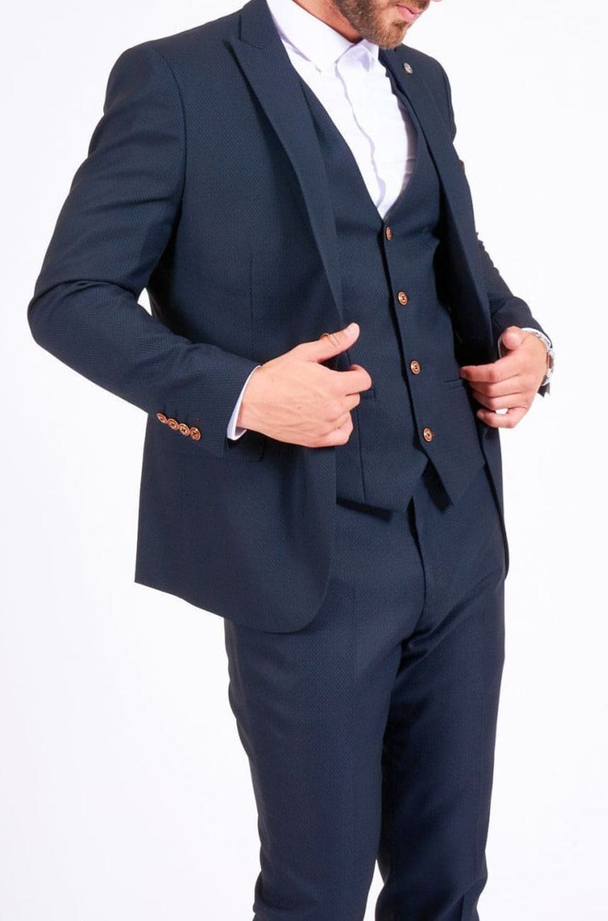 Marc Darcy Max Navy 3 Piece Suit - Suit & Tailoring