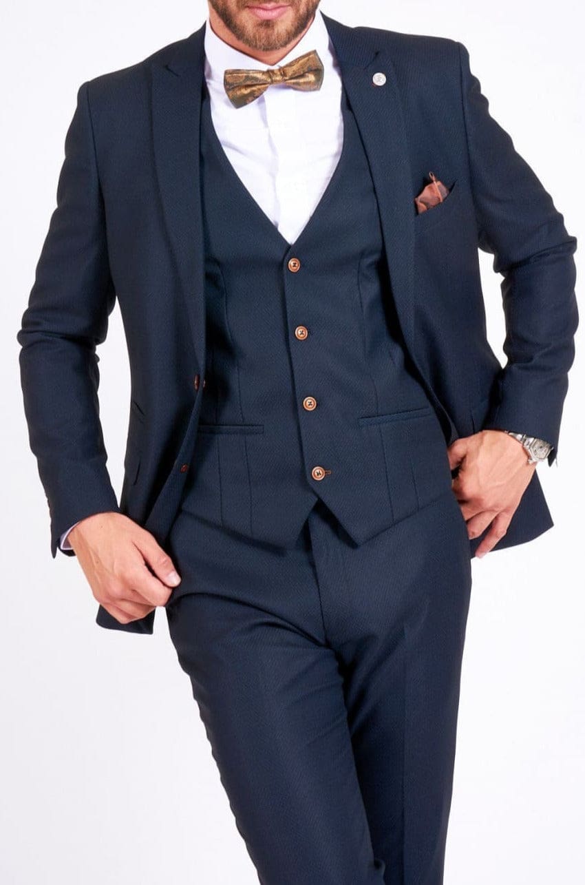 Marc Darcy Max Navy 3 Piece Suit - Suit & Tailoring