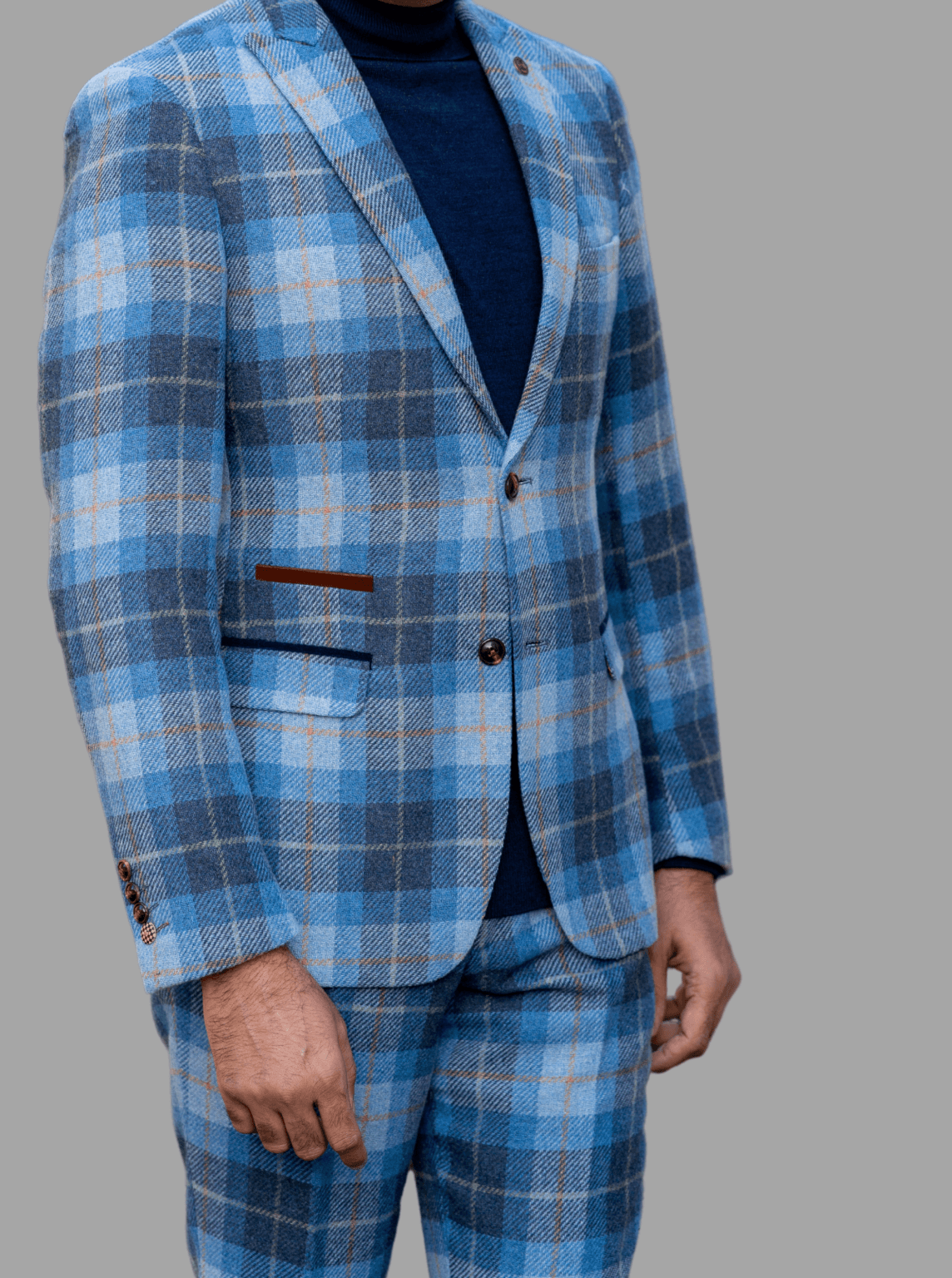 Marc Darcy Morris Blue Tweed Check Blazer